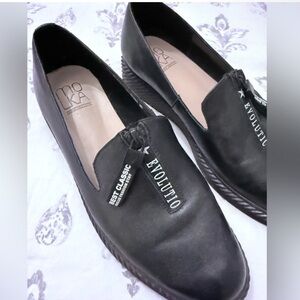 AUREUS EVOLUTIO Molka Vogue Fashion Leather Slip On Loafers, Top Zip Tags Detail